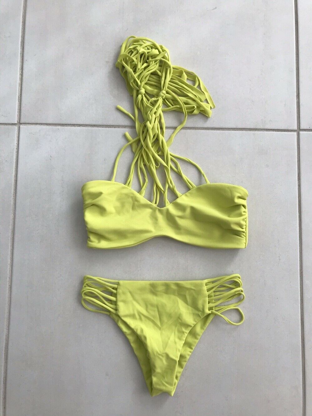Mikoh Kahala Swimwear Criss Cross Halter Neck Tie Bikini Set Lilikoh Swim